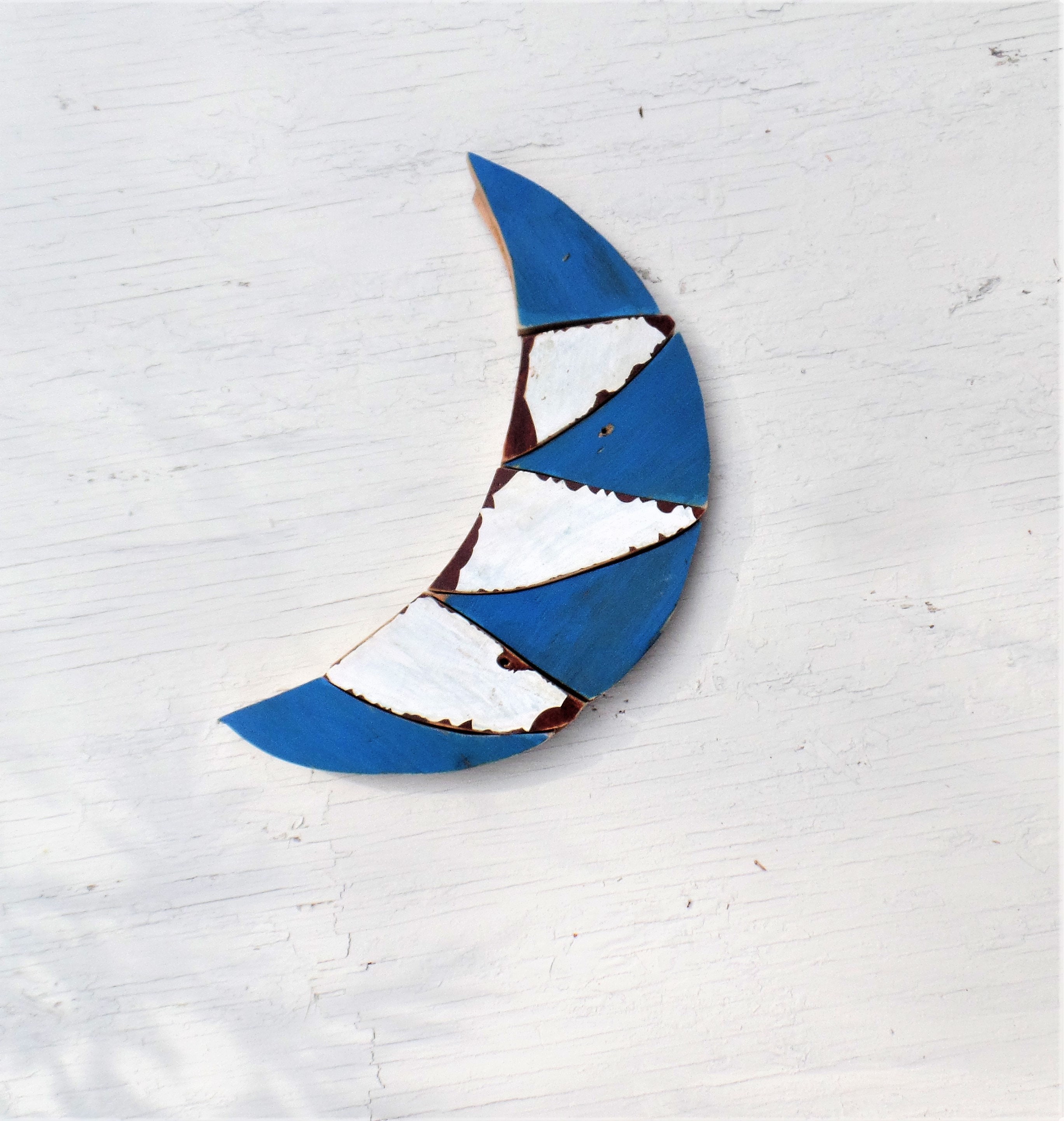 Blue Moon Wall Decor Reclaimed Wood Art Moon Nursery Decor Etsy