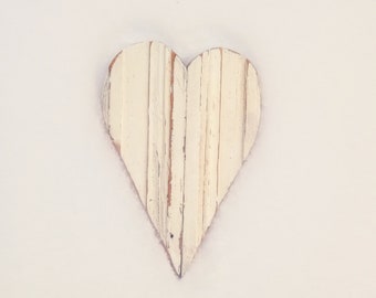 Skinny Heart, Nursery Decor, Reclaimed Wood Heart, Wood Wall Decor, Reclaimed Wood Decor, White Heart Farmhouse Decor