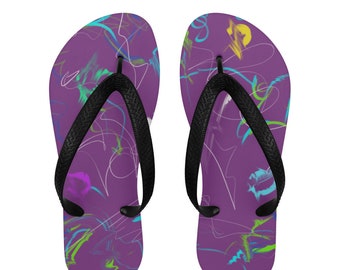 Unisex Flip Flops für Damen und Herren, leichte Zehensandalen für Indoor und Outdoor Beach, Sommer - String Theory Design ( 35-40)