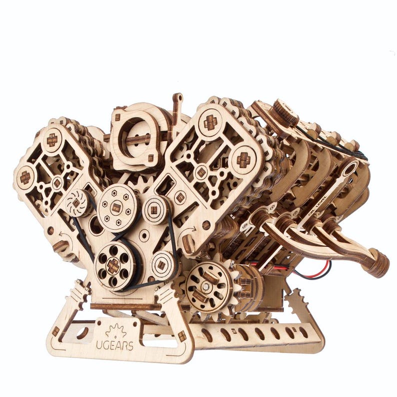 UGEARS V8-motormodelset - 3D houten puzzel doe-het-zelfbouwset