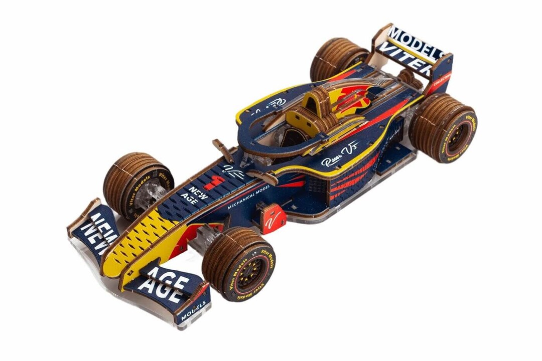 Red Bull Racer V3 – DIY Wooden Car Model Kit, Collectible 8-cylinder ...