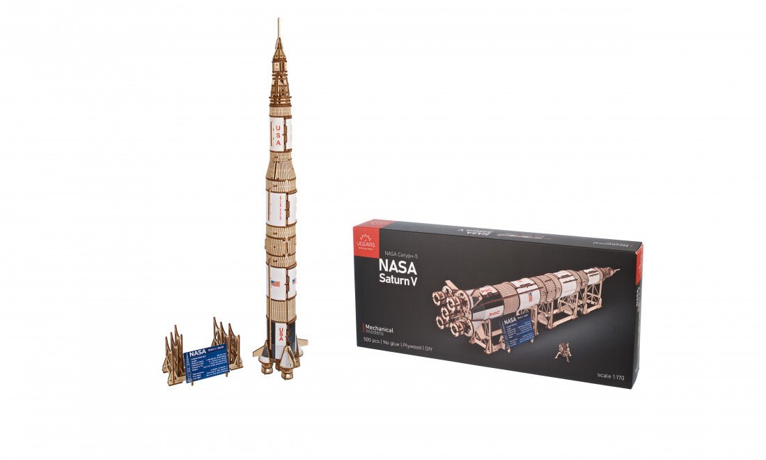 NASA Puzzle 3D Apollo Saturn V – 136 Pièces, 81,5 Cm, Carton Mousse EPS, Sans Colle Ni Outils