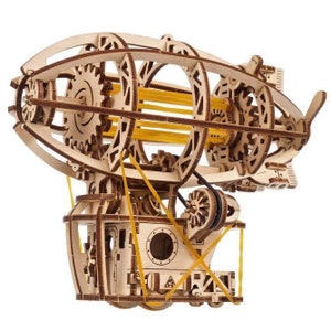 Steampunk Airship Ugears Wooden 3D Puzzle Mechanical Model with Movable Parts for Adults to Build - Building Kits Brain Teaser Puzzles 70226