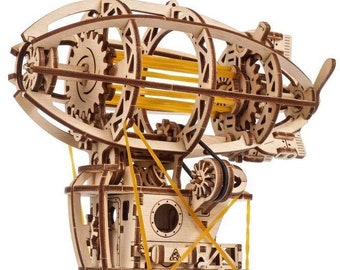 Steampunk Airship Wooden 3D Puzzle – Mechanical Model Building Kit