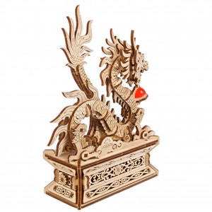 UGears Wood Dragon Model Kit - 3D Mechanical Wooden Puzzle DIY Building Set. Fantasy Creature Sculpture Craft Project Enthusiasts, Hobbyists