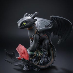 Tandlös drakefigur – Premium 3D-skulptur i harts