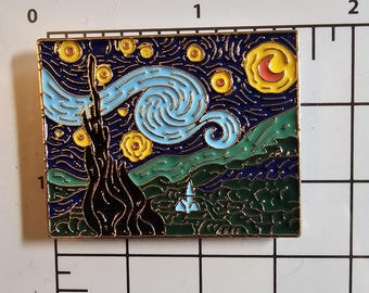 Aguja magnética con forma de noche estrellada para bordado, punto de cruz, bordado, pintura de Van Gogh
