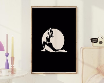 Pilates Poster, Pilates Yoga Studio Art Print, Yoga Studio Decor, Yoga Positions Art, Yoga Room Decor, Gift for Yogis, Digital Download