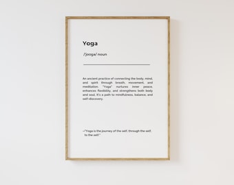 Yoga Definition Art Print: Minimalist Typography (Digital Download)