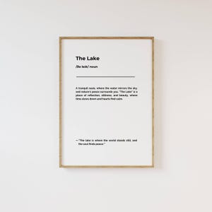 Lake Definition Print: Serene Lake House Decor (Digital Download)