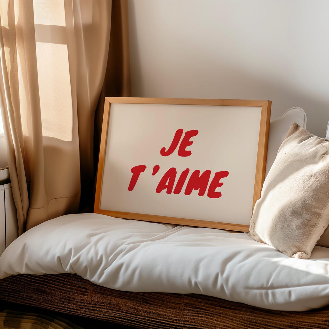 Je T'aime Poster, Love Wall Art, French Wall Art Print, Apartment Decor ...