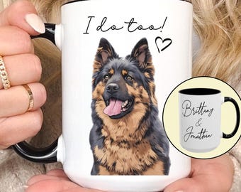 Custom Dog Engagement Gift, Custom Pet Engagement Gift, Dog Cat Engagement Gift, Custom Pet Wedding Gift, Dog Lovers Gift (MUG-PET2)