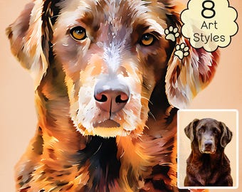Custom Pet Portrait From Photo, Custom Dog Portrait, Pet Memorial Gift, Dog Cat Portrait From Photo, Gift for Pet Loss, Pet Painting