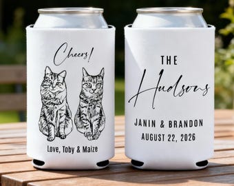 Custom Pet Wedding Can Cooler Favor, Custom Wedding Can Coolers, Cozies For Wedding,  Customized Wedding Favor, Wedding Can Holder (CZ801)