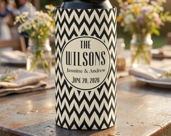 Personalized Wedding Can Coolers, Custom Monogrammed Can Coolers, Custom Can Coolers, Custom Wedding Favors, Party Favors (CZ512)