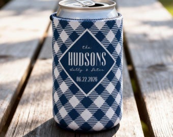 Personalized Wedding Can Coolers, Custom Monogrammed Can Coolers, Custom Can Coolers, Custom Wedding Favors, Party Favors (CZ501)