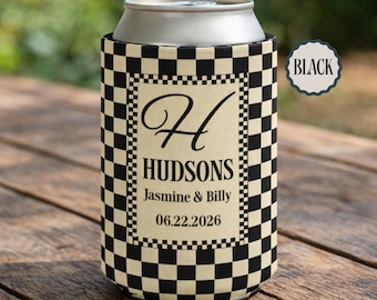 Personalized Wedding Can Coolers, Custom Monogrammed Can Coolers, Custom Can Coolers, Custom Wedding Favors, Party Favors (CZ502)