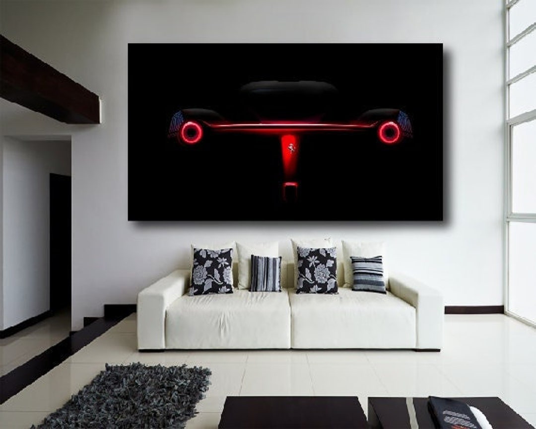 La Ferrari 4k Rear Lights Canvas Poster Print, Supercar Print, Ferrari ...