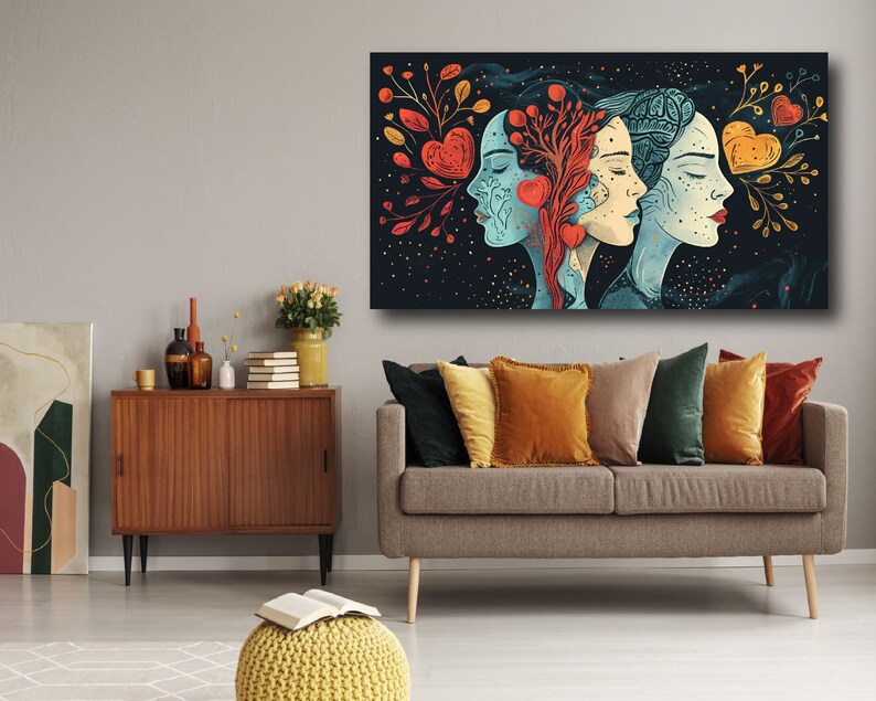 Beautiful Woman Boho Canvas Poster Print, Motivation Girl, Feminist