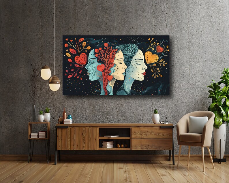 Beautiful Woman Boho Canvas Poster Print, Motivation Girl, Feminist