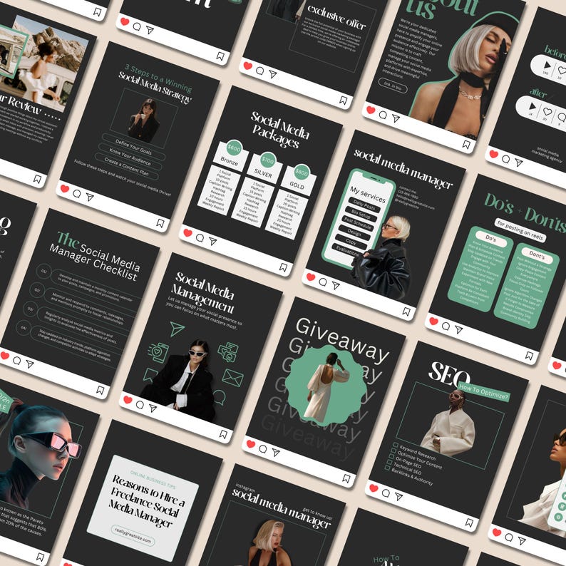 Social Media Manager Templates, SMM Bundle, SMM Planner, Canva Editable