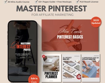 Pinterest Affiliate Marketing PLR Bundle, Canva Templates (Digital Download)