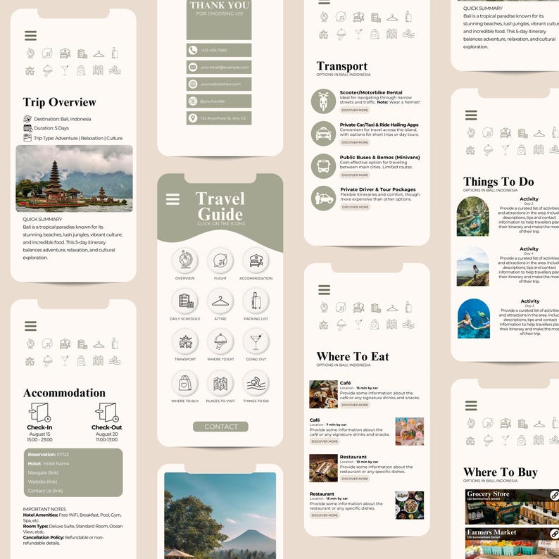 Interactive Digital Travel Guide Template | Customizable Canva ...