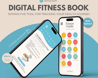 Fitness Ebook, Fitness Planner Interactive Guide, Digital Fitness Weight Loss & Fitness Tracker, Workout Schedule, Meal Plan, Gym Guide