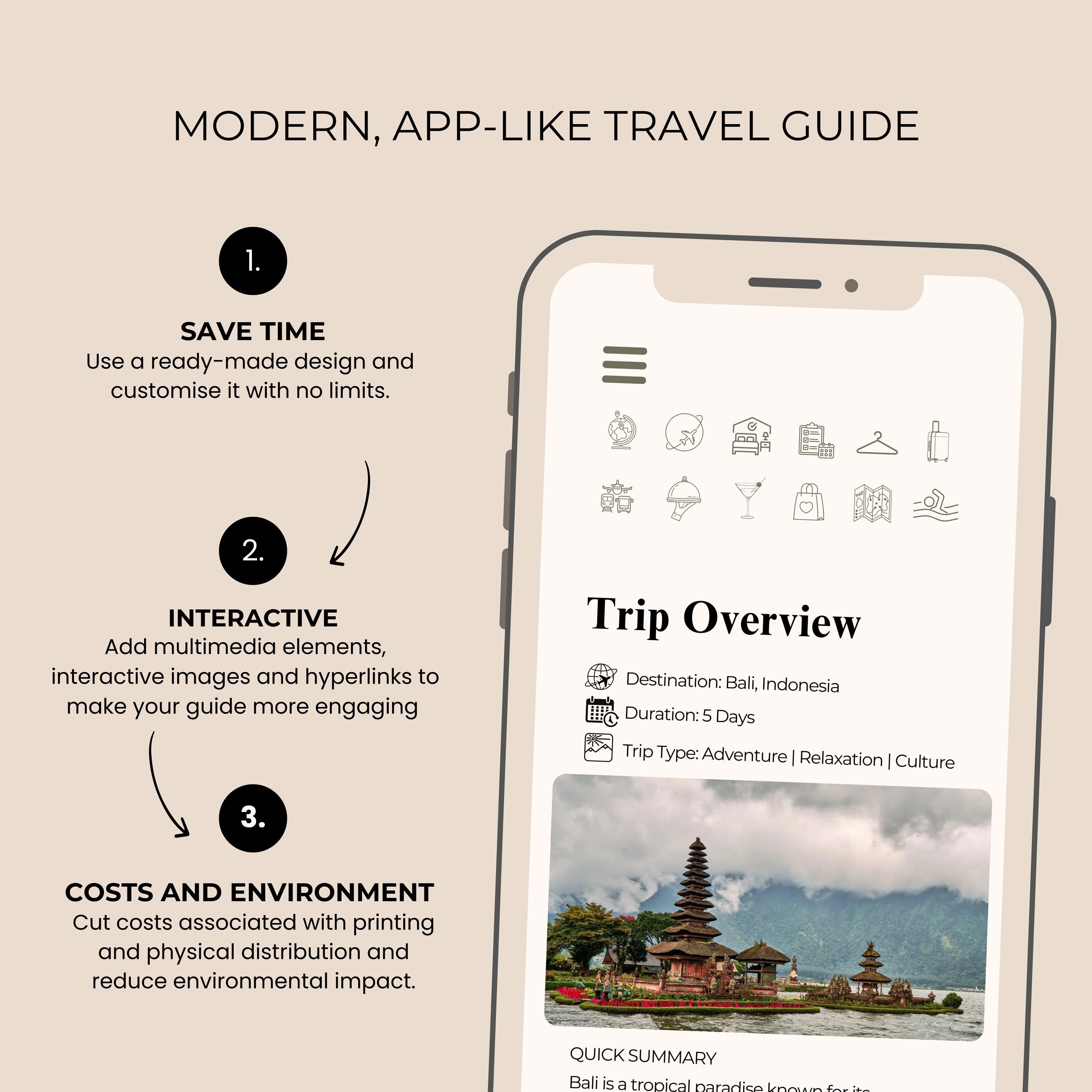 Interactive Digital Travel Guide Template | Customizable Canva ...