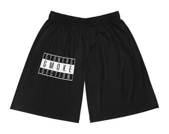 Stoners (Black) Basketball Shorts (AOP)