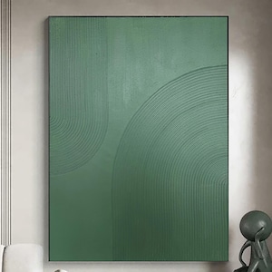 Green Texture Wall Art Olive Green Minimalist Arch Painting Large Green Minimalist Wall Art 3D Texture Painting on Canvas Contemporary Art