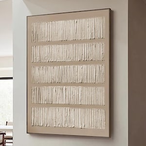 Beige 3D Texture Wall Art Wabi Sabi Wall Art Beige Abstract Minimalist Painting 3D Texture Painting on Canvas Neutral Livingroom Wall Decor