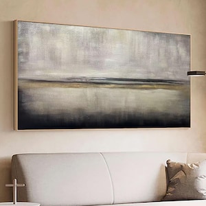 Beige Wabi Sabi Wall Art Beige Black Abstract Minimalist Painting Black Minimalist Wall Art Large Beige Texture Painting Neutral Wall Decor
