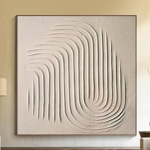Original Beige 3D Texture Wall Art Beige Minimalist Painting Neutral Plaster Painting Wabi Sabi Wall Art Beige Texture Painting Modern Art