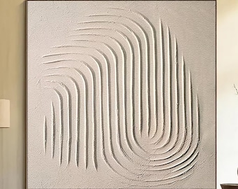 Original Beige 3D Texture Wall Art Beige Minimalist Painting Neutral Plaster Painting Wabi Sabi Wall Art Beige Texture Painting Modern Art