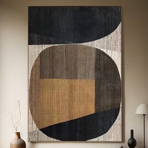 Black Wabi Sabi Wall Art Black Brown Abstract Minimalist Painting Brown Wall Art Large Black Minimalist Wall Art Neutral Texture Canvas Art