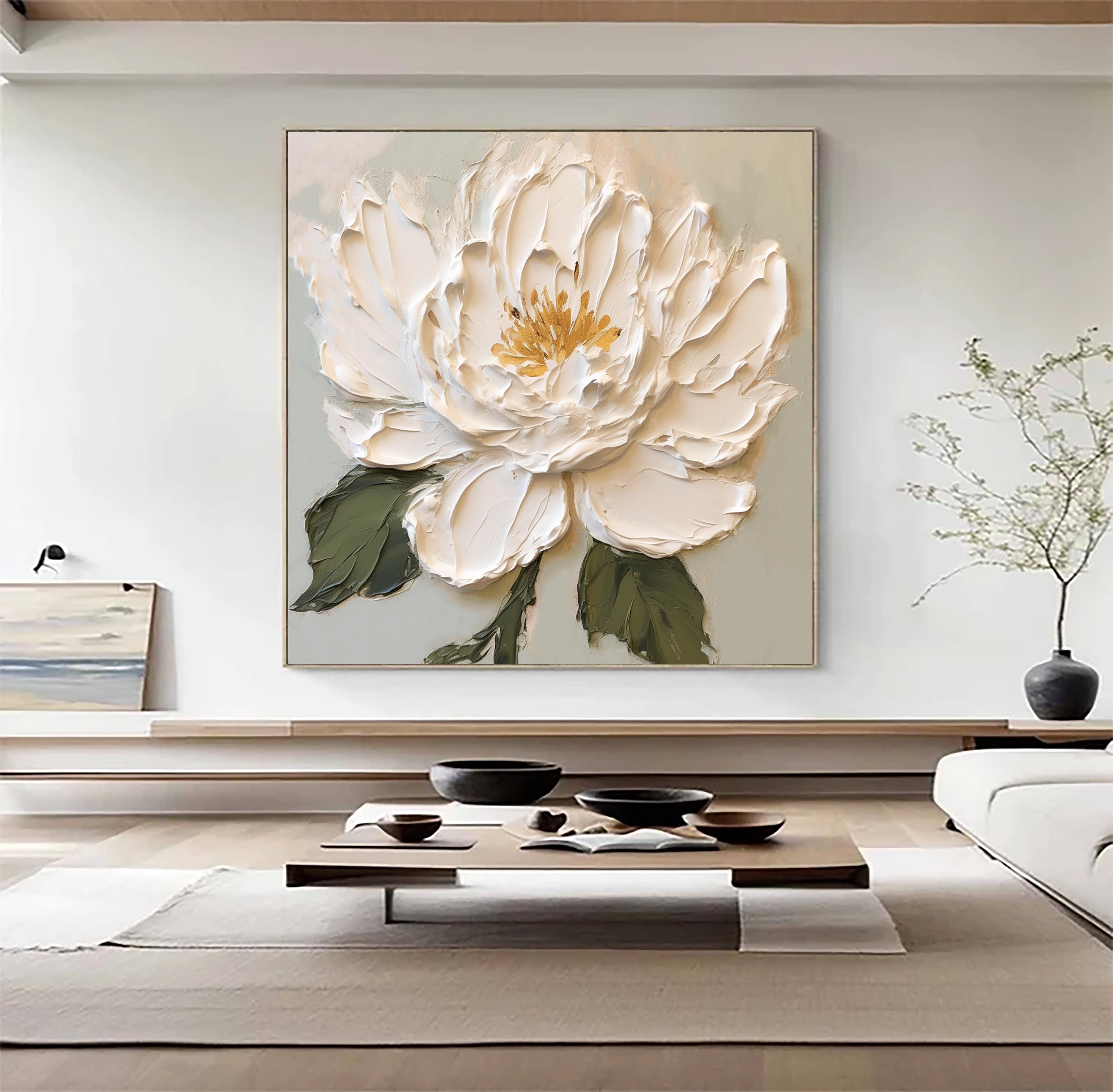 Original Flower Oil Painting on Canvas 3D Textured Floral Wall Art ...