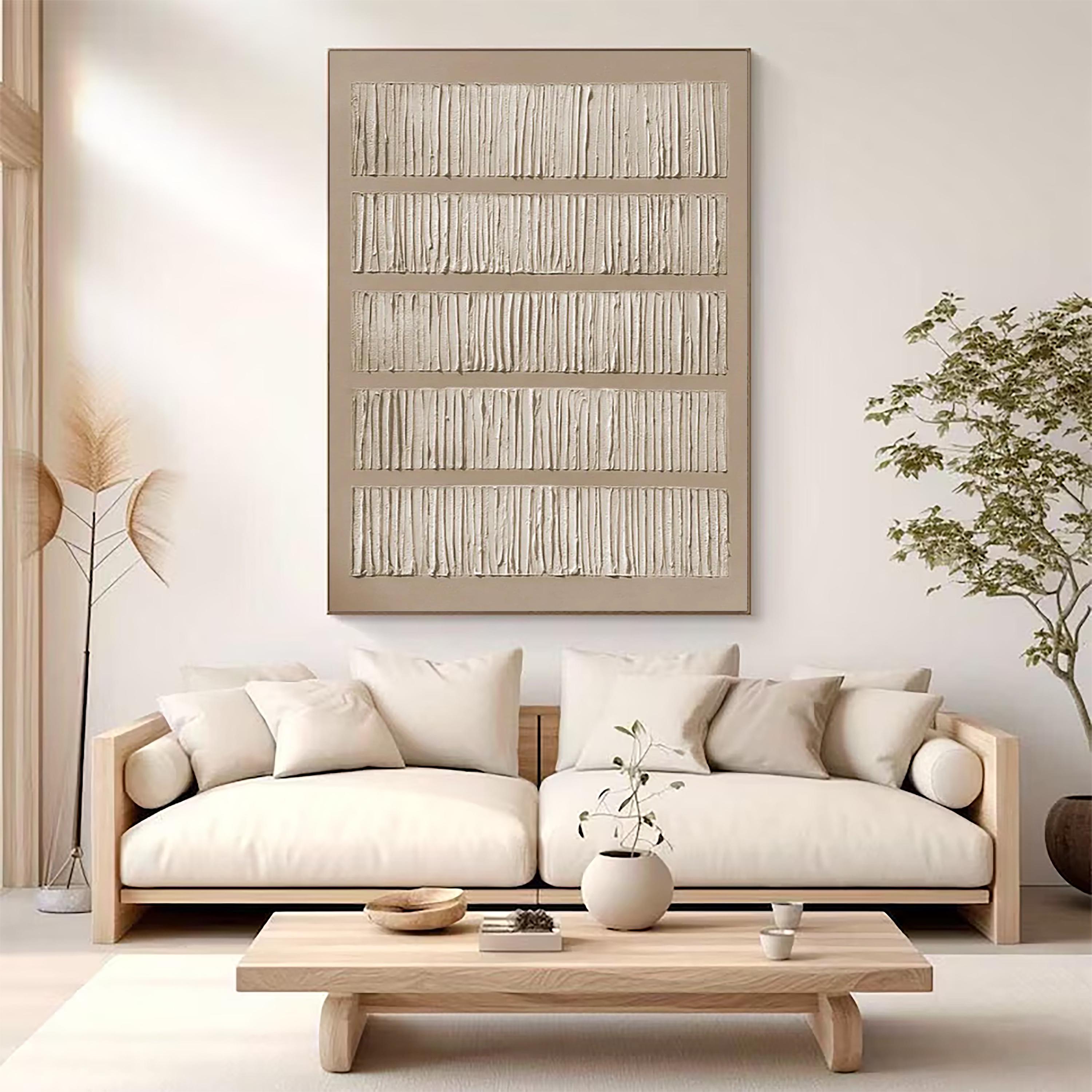 Beige 3D Texture Wall Art Wabi Sabi Wall Art Beige Abstract Minimalist ...