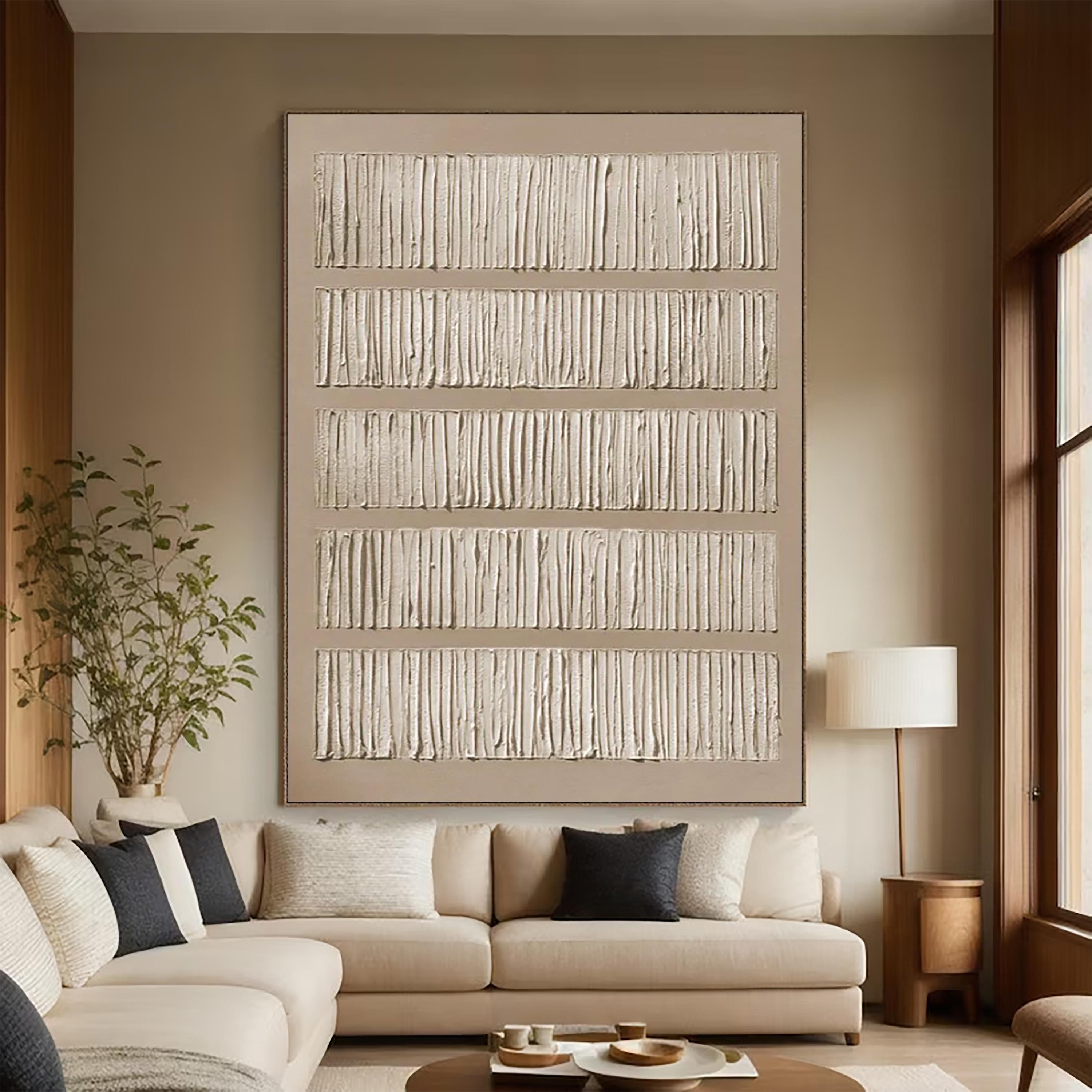 Beige 3D Texture Wall Art Wabi Sabi Wall Art Beige Abstract Minimalist ...
