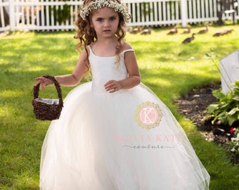 Französische Spitze Blumenmädchen Kleid, Tüll Tutu Blumenmädchen Kleider, Kleinkind Kleid, Hochzeiten