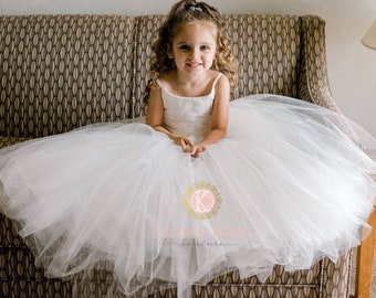 French Lace Flower Girl Dress, Tulle Tutu Flower Girl Dresses, Toddler Dress, Weddings