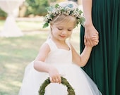 Ivory Flower Girl Ankle Length Dress, Flower Girl Dresses, Tulle Princess Baby White Dress, Toddler Flower Girls Dress, Wedding Tutu Baby