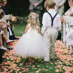 Flower Girl Ivory | Pinterest dress | Style Me Pretty | Tutu Dress | Weddings | Flower girl dress | girls dress | tulle | tea length | gowns