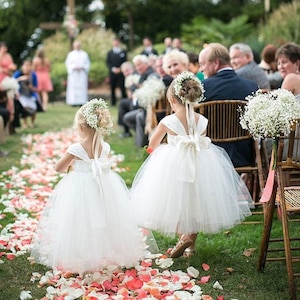 Flower Girl Dress Ivory Tulle Baby Toddler Dresses Princess Tutu Dress Girl Dresses White Tulle Flower Girl Dress Weddings image 1