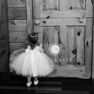 Knee Length Girls Dress,  Flower Girl Dress, flower girl dress white, toddler, flower girl dress ivory, flower girl tulle tutu, tutu dress
