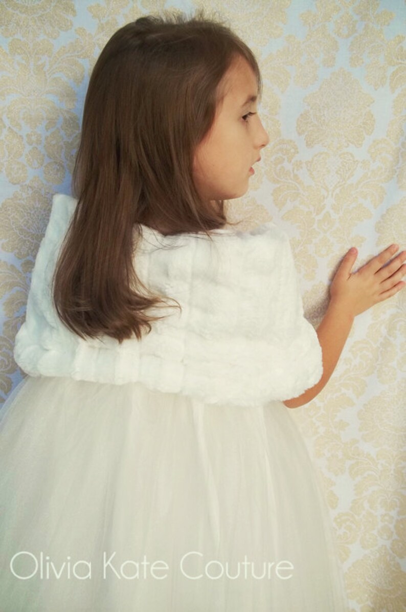 Flower Girl Fur Capelet Shrug Etsy