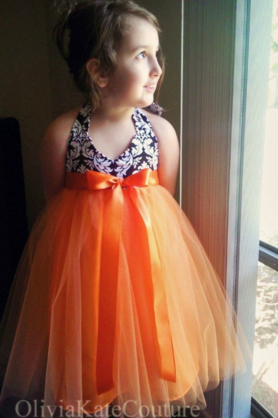 orange tulle dress