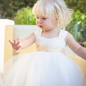 Toddler Baby Flower Girl Dresses, Tulle Tutu Princess Wedding White Dress, Ivory Flower Girls Dress, Wedding Dress Baby Tulle, Flower Girl