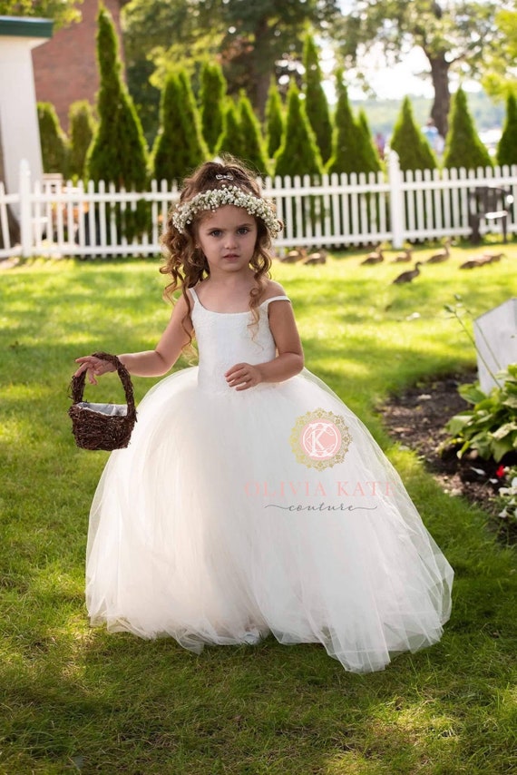 Spaghetti 3D Satin Flower Girl Dresses, Lovely Flower Girl Dresses, 2020 Flower Girl Dresses Spaghetti 3D Satin Flower Girl Dresses, Lovely Flower Girl Dresses, 2020 Flower Girl Dresses