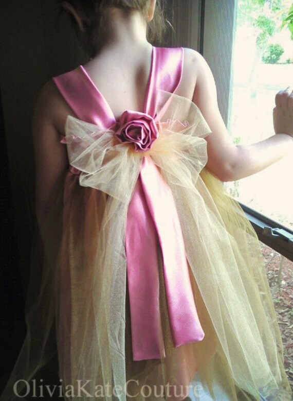 vintage rose flower girl dresses
